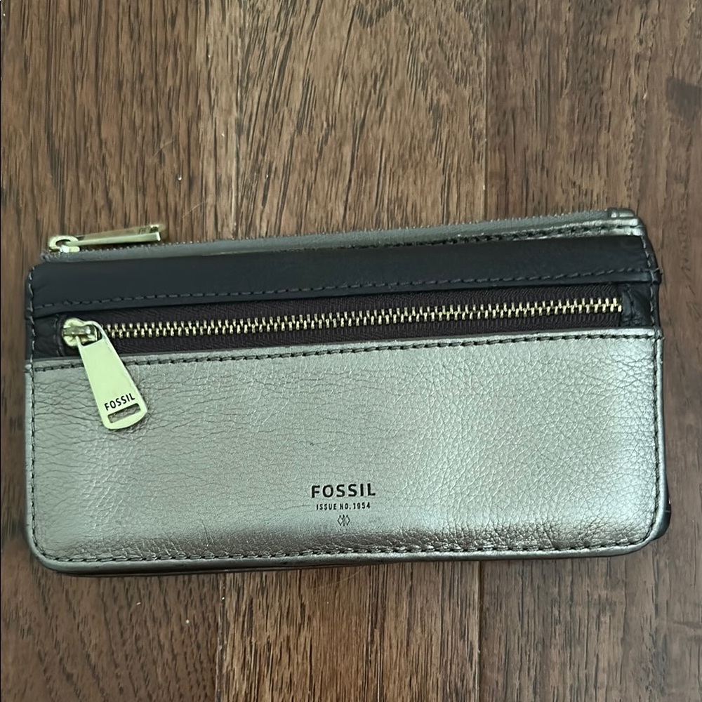 Fossil Silver and Brown Wallet